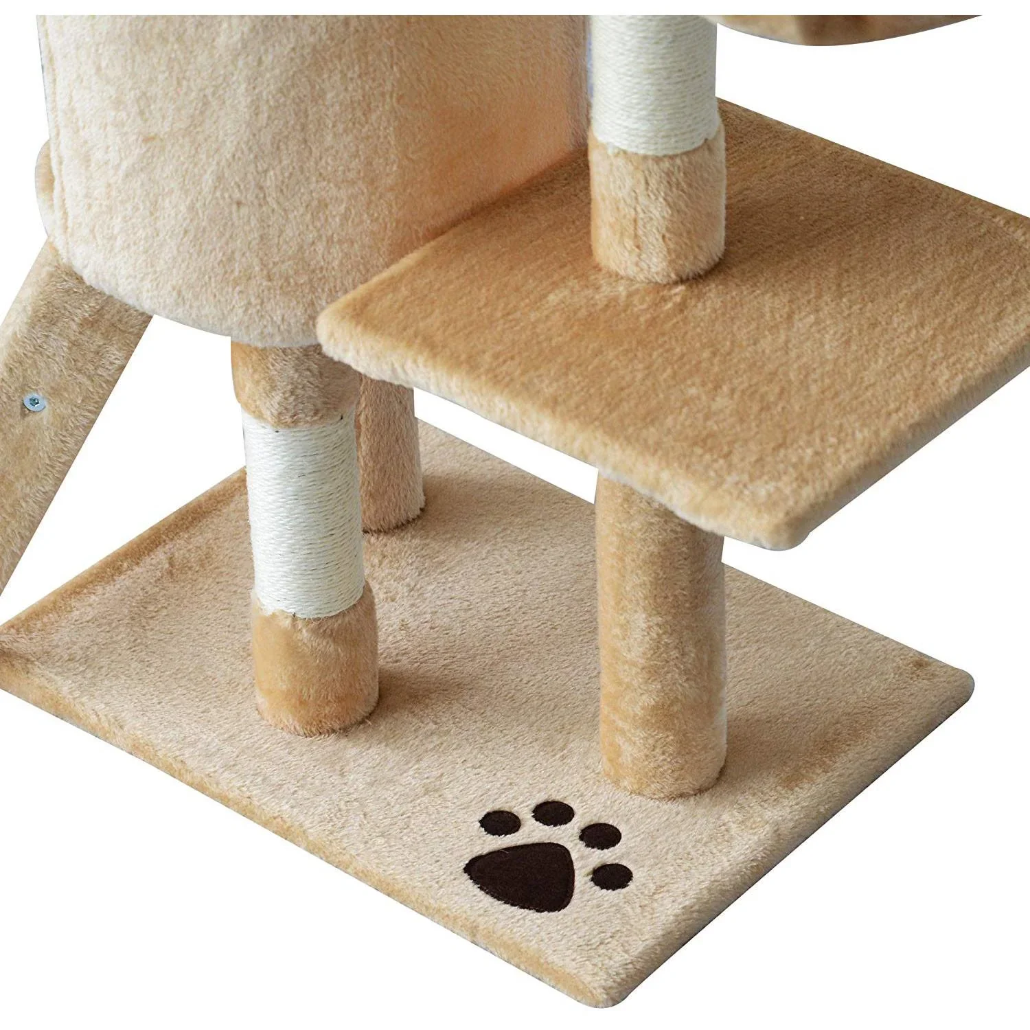 Katzenbaum Kratzbaum Katzenkratzbaum Kletterbaum 4 Spielzeug Beige - 5