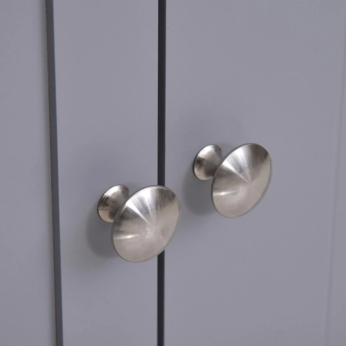 Waschbeckenunterschrank mit verstellbaren Einlegeböden Weiß+Grau - 0