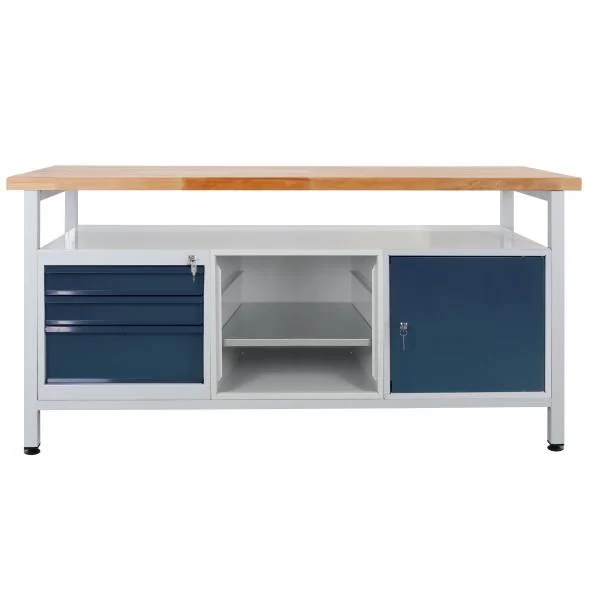 Werkbank / Werktisch 3 Schubladen, 1 Fachboden, 1 Tür, L1700xB600xH840mm - 1