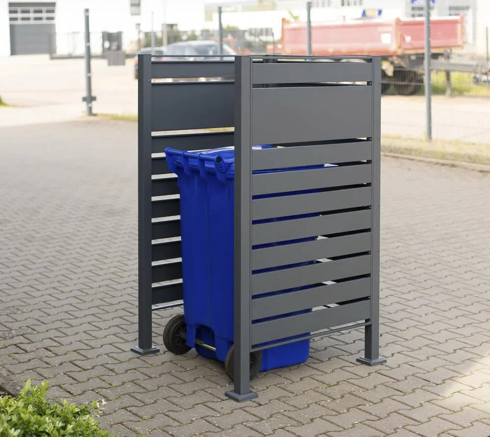 Mülltonnenverkleidung Planum 1er Box, 150 cm, antharzit - 1