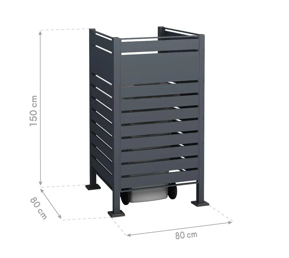 Mülltonnenverkleidung Planum 1er Box, 150 cm, antharzit - 4