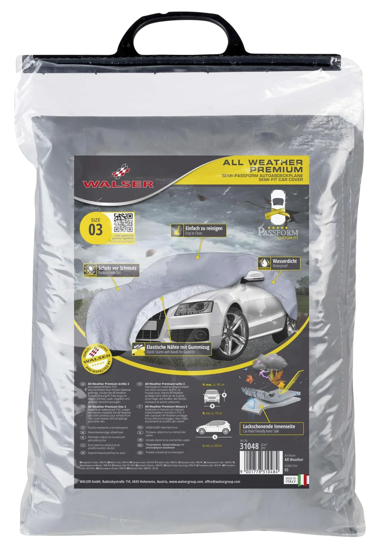 Autoabdeckplane all weather - Größe 3 - 420x176x149cm - PVC beschichtet - 0