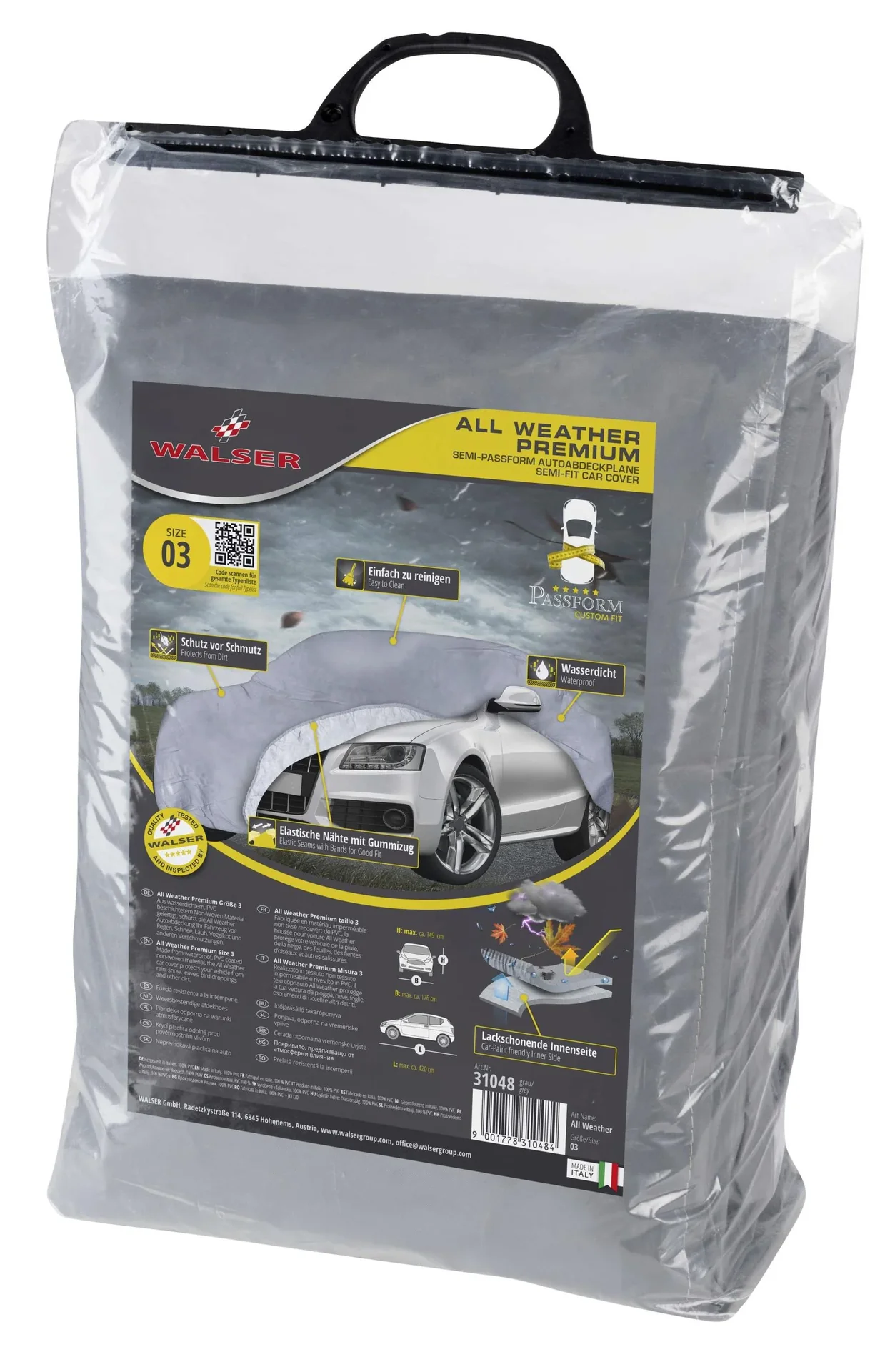 Autoabdeckplane all weather - Größe 3 - 420x176x149cm - PVC beschichtet - 3