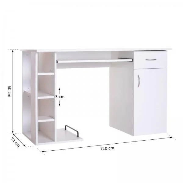Computertisch Schreibtisch Bürotisch mit Schrank PC Tisch Holzfurnier - 1