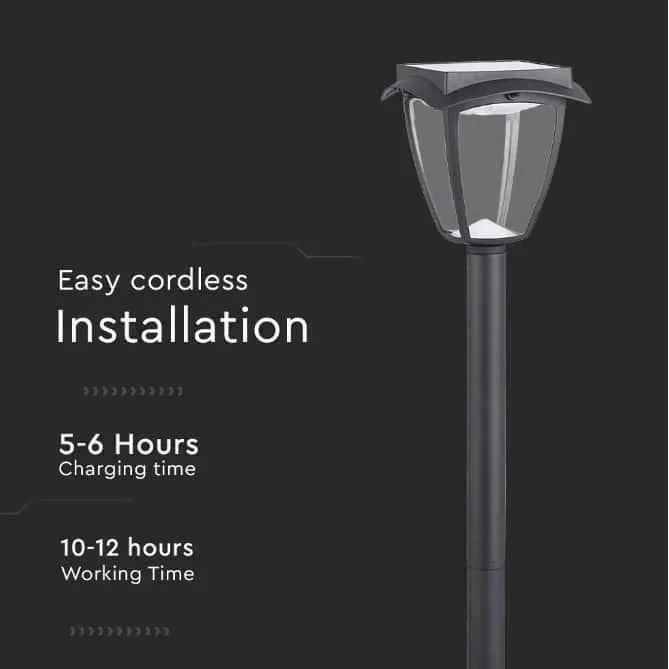 VT-984 Sevilla Solar Gartenpfosten Solar LED Lampe - 2 Lichtfarben - 5