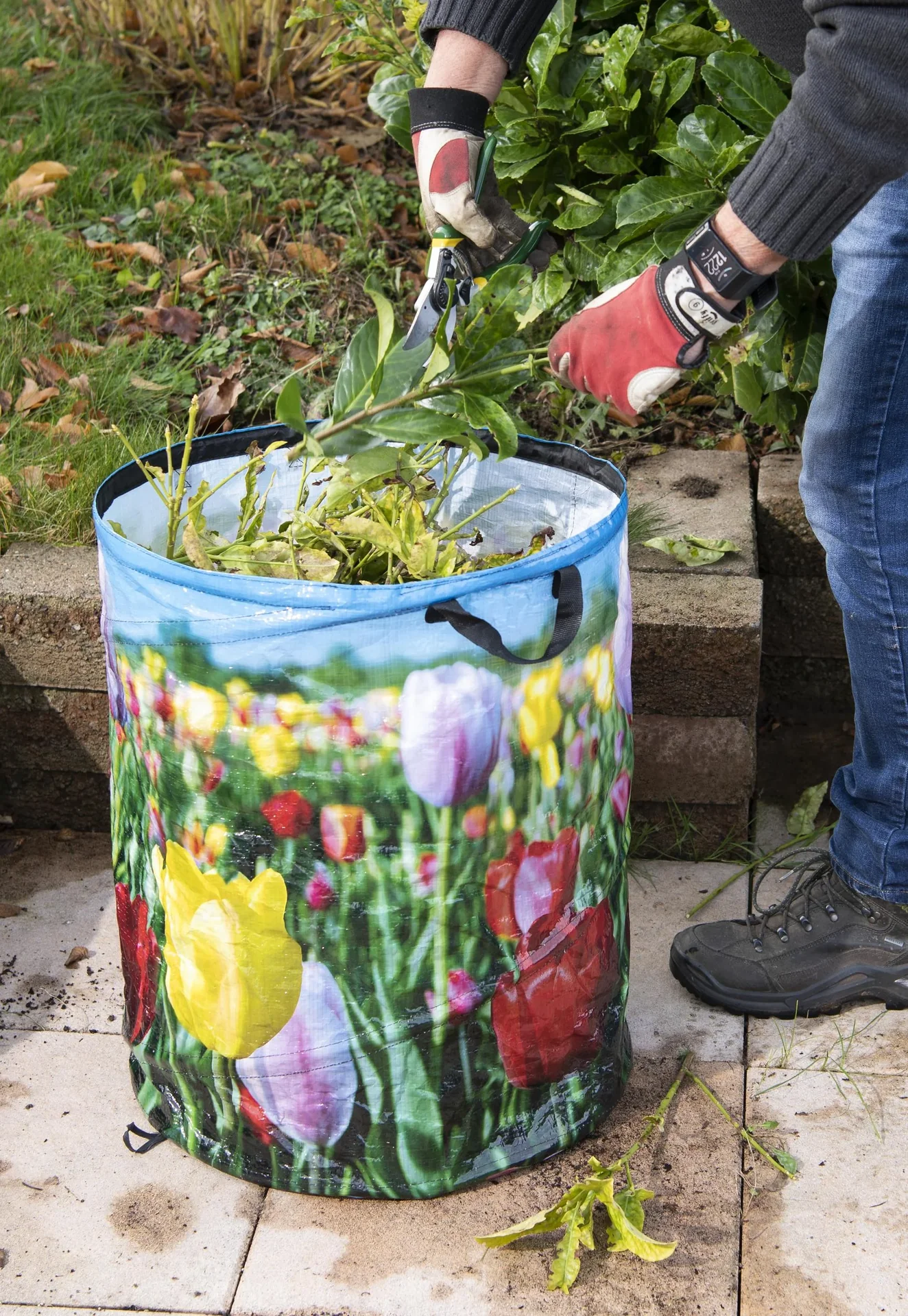 Garten-Abfallsack „Tulpe“, faltbar, 87 Liter - 3