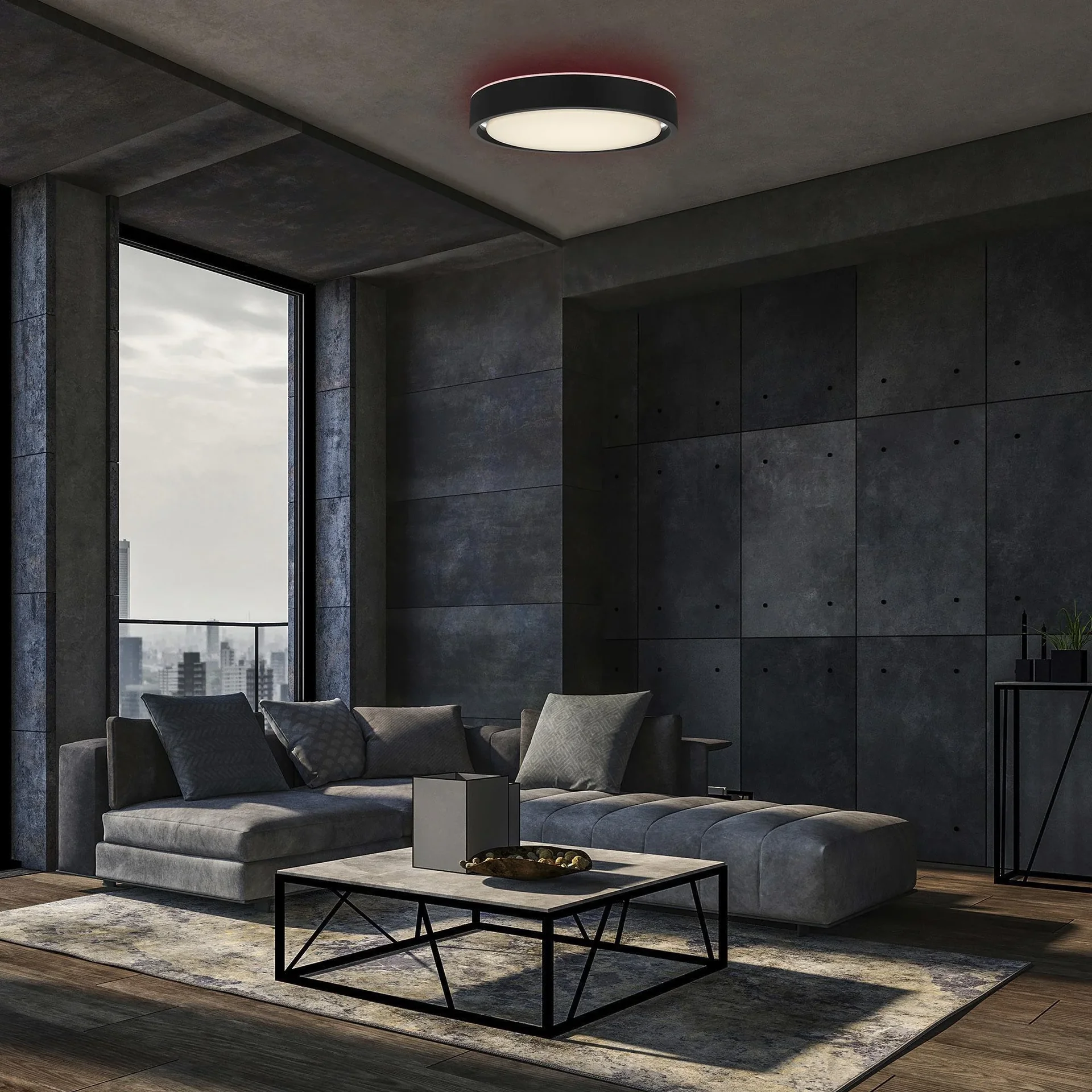 LED Deckenleuchte, rund, Ø 36 cm, CCT, Bewegungssensor, 30 Watt, schwarz - 6