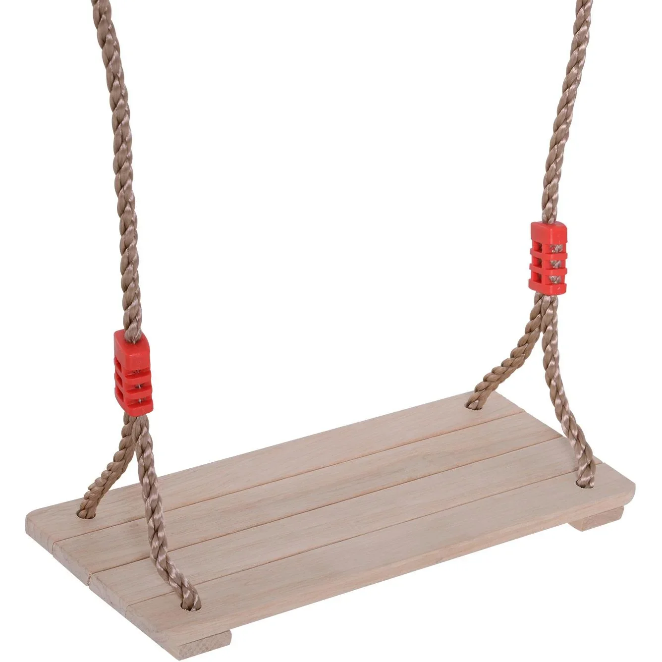 Schaukel für Kinder Spielplatz höhenverstellbares Seil wetterfest Natur L40 x B16 x H120 cm Belastbarkeit 70 kg - 1