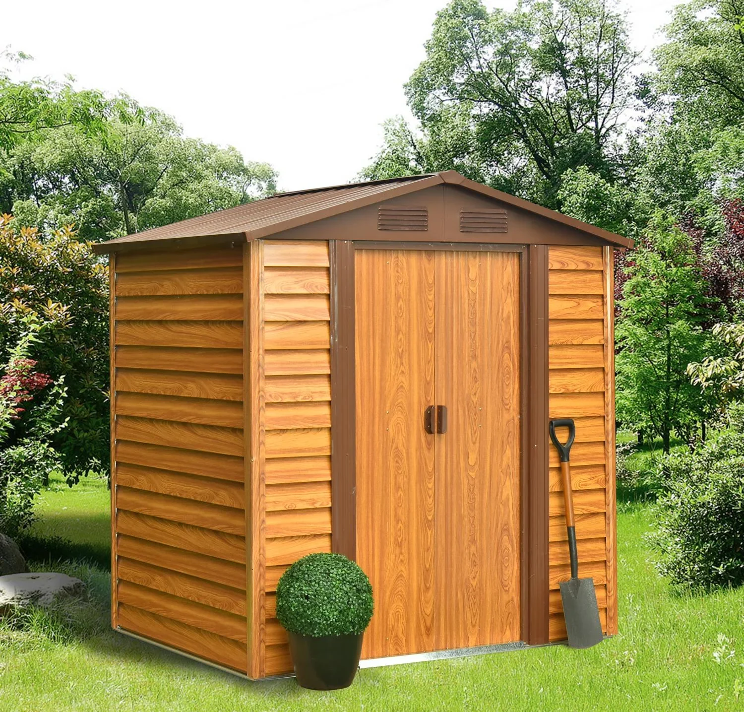 Gerätehaus FRANKFURT II 65, Holzoptik - 0