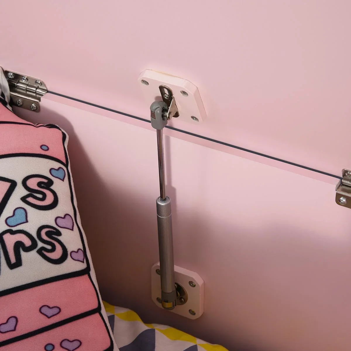 Kindersitzbank 2in1 mit Stauraum rosa - 1