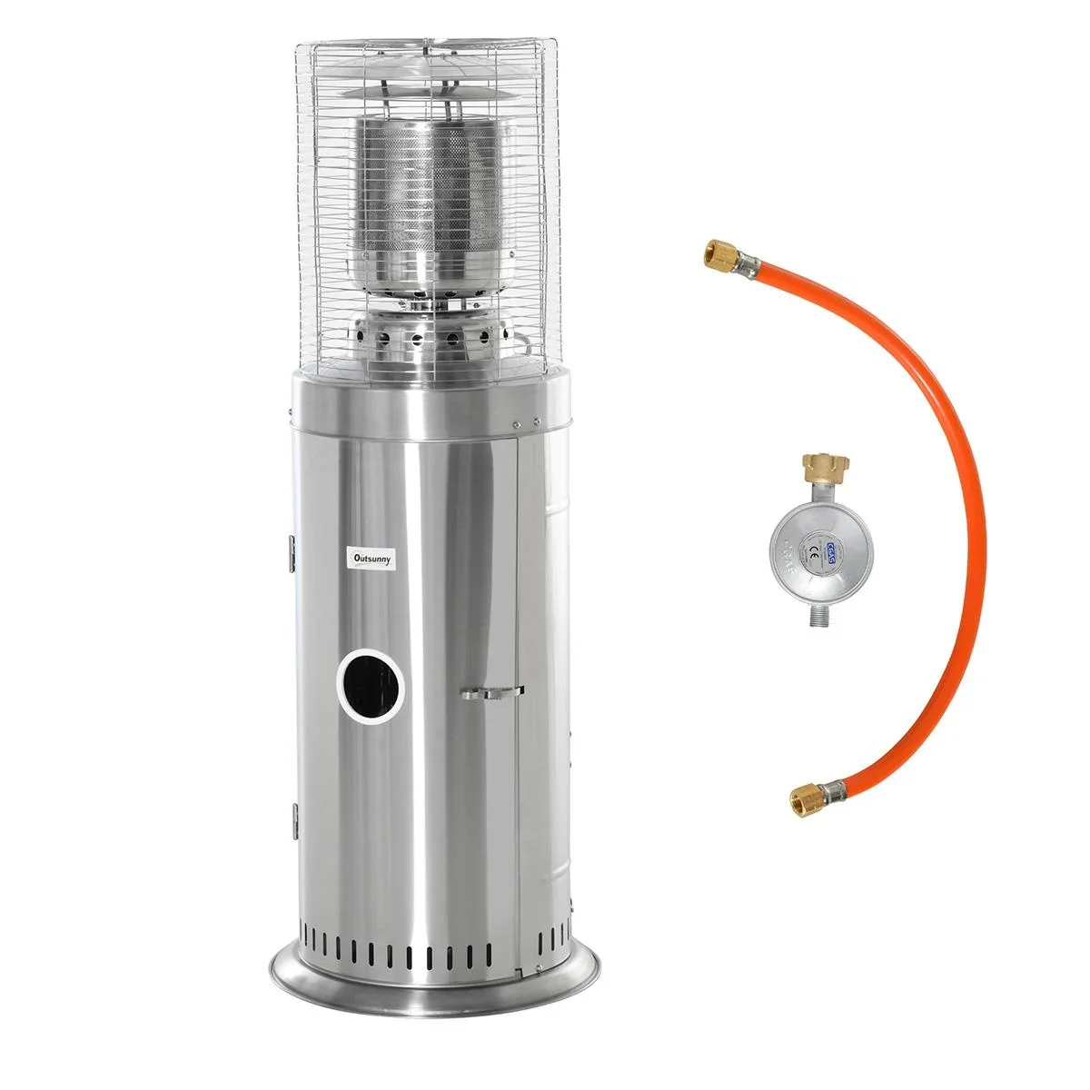 Heizstrahler Terrassenheizer mit Handgriff und Rädern Terrassenstrahler mit Drehknopf rollbar Gas 10KW elegantes Aussehe - 2
