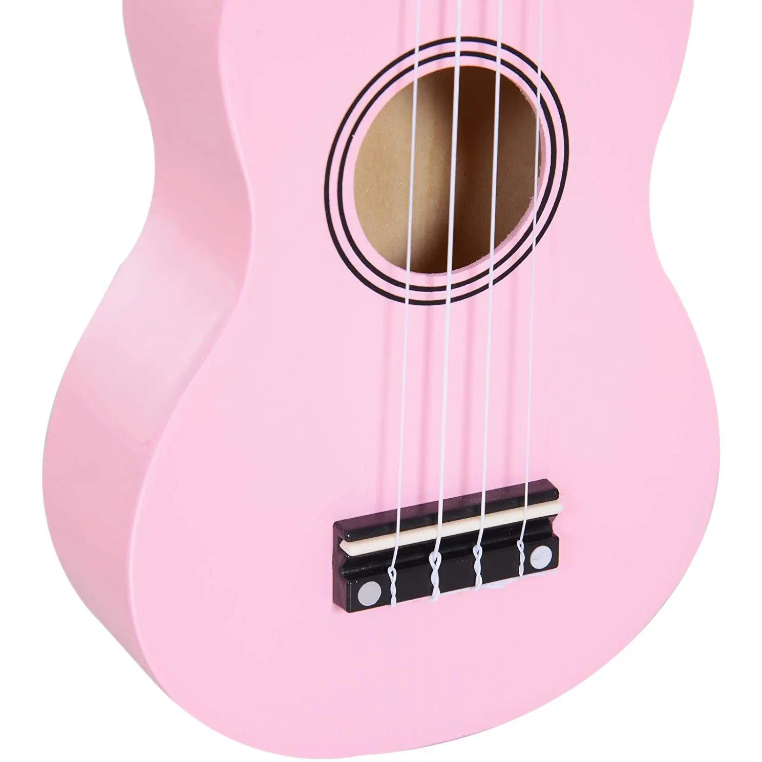 Ukulele Saiteninstrument Anfänger Nylonsaiten Birkenholz Rosa 53 x 17,5 x 6,2 cm - 2