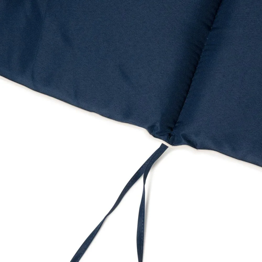 6x Sitzkissen Vanamo Blau mit cremefarbenem Einband - 120 x 45 x 5cm - 2