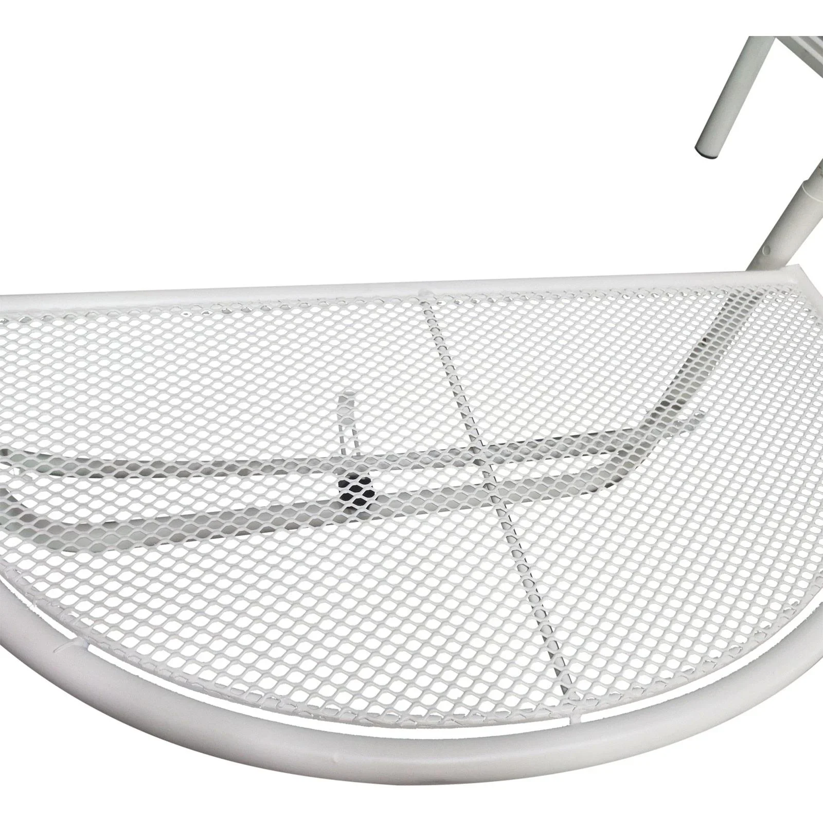 Balkonhängetisch Hängetisch höhenverstellbar halbrund Ø30 cm Terrasse Metall Weiß - 7