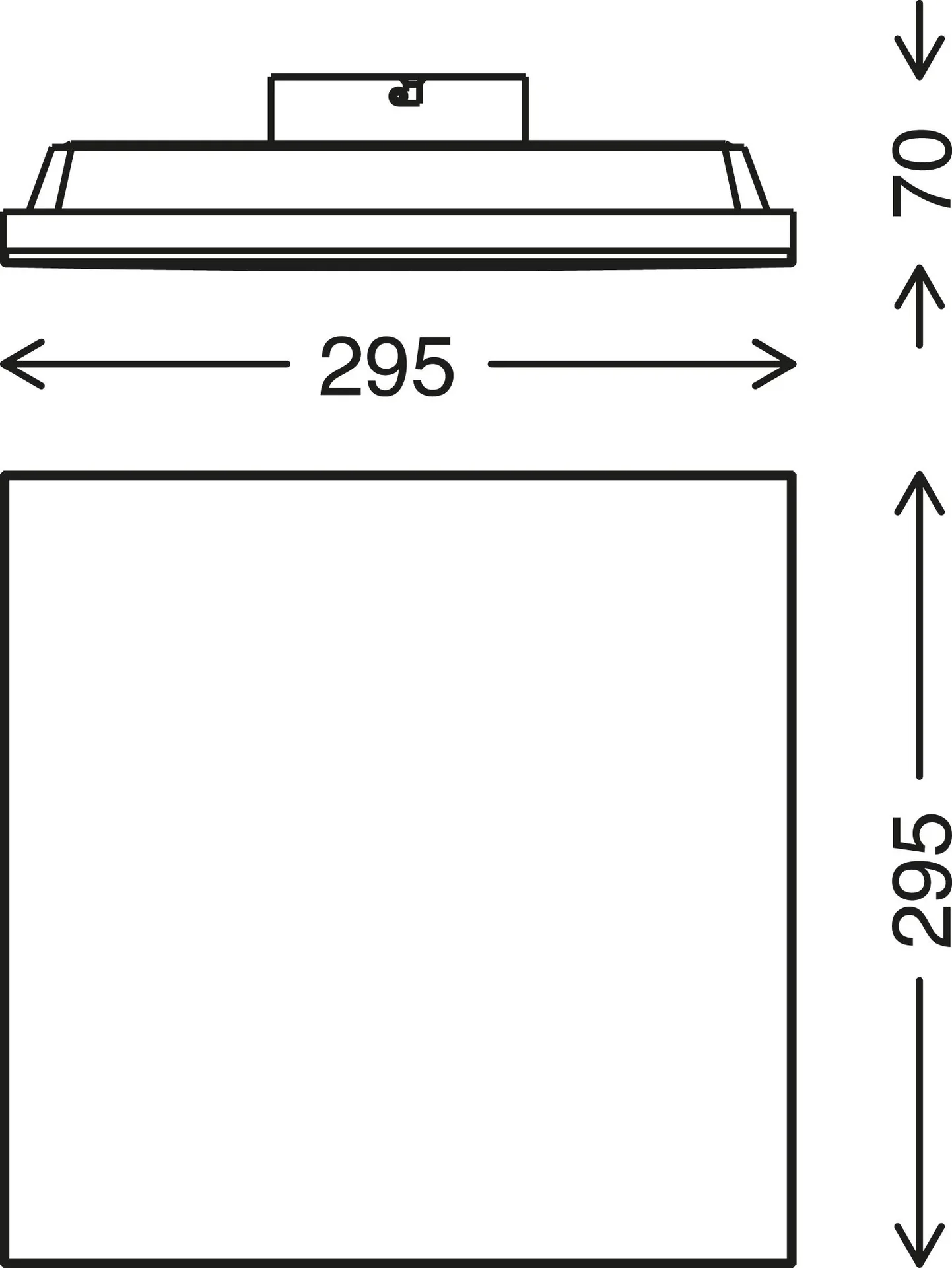 Rahmenloses LED Panel, viereckig, 29,5 cm, 12 Watt, weiß - 1