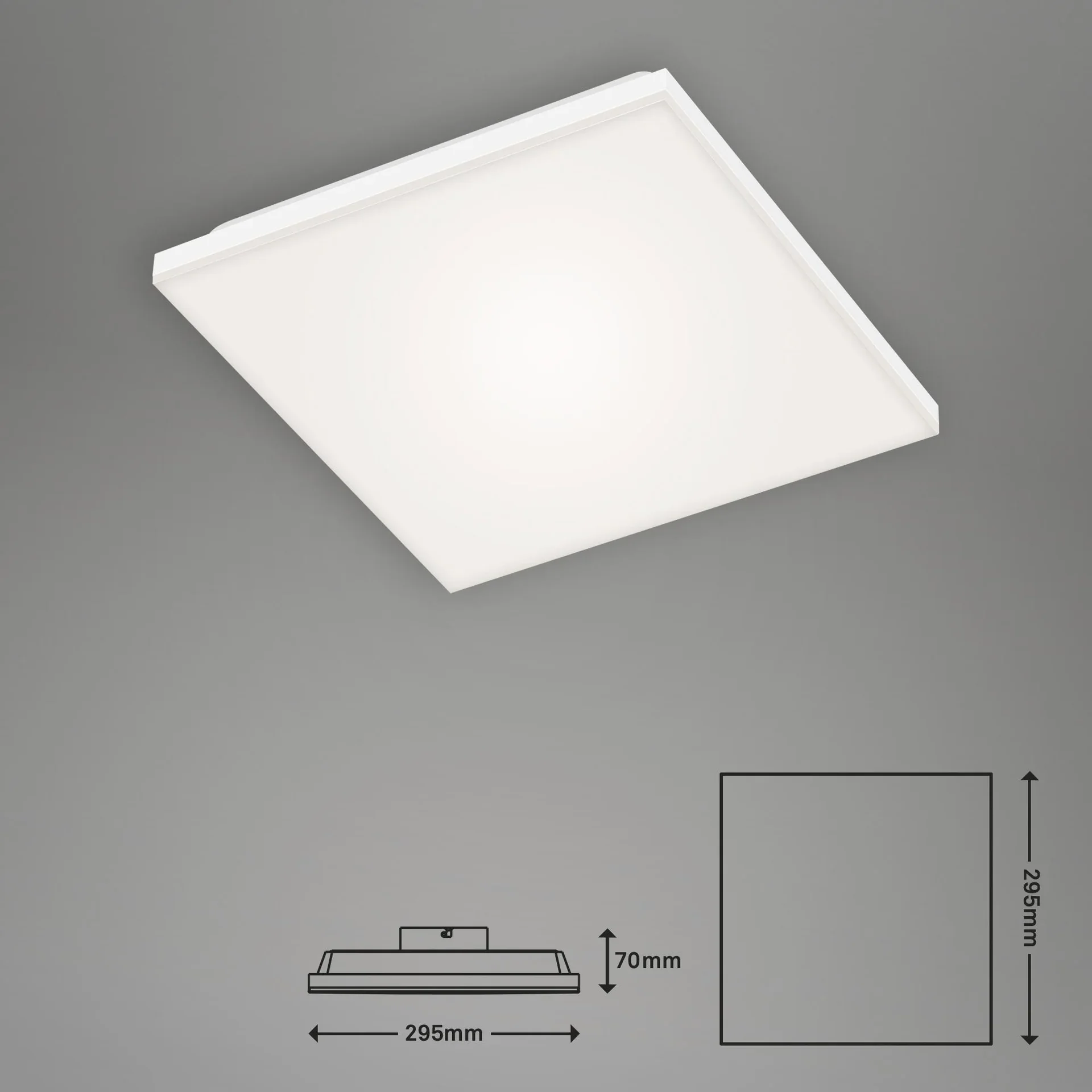 Rahmenloses LED Panel, viereckig, 29,5 cm, 12 Watt, weiß - 2