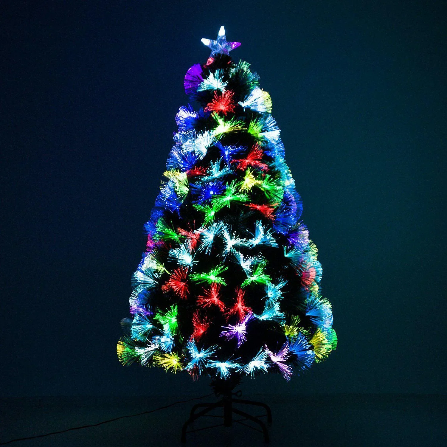 Weihnachtsbaum 120cm mit Ständer Glasfaser 7 Farben grün - 1
