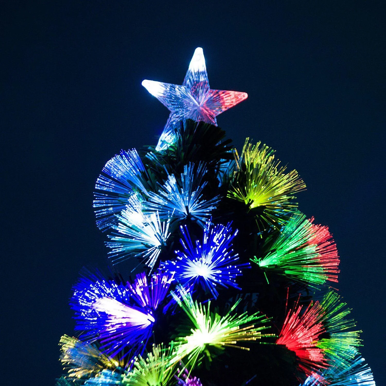 Weihnachtsbaum 120cm mit Ständer Glasfaser 7 Farben grün - 3