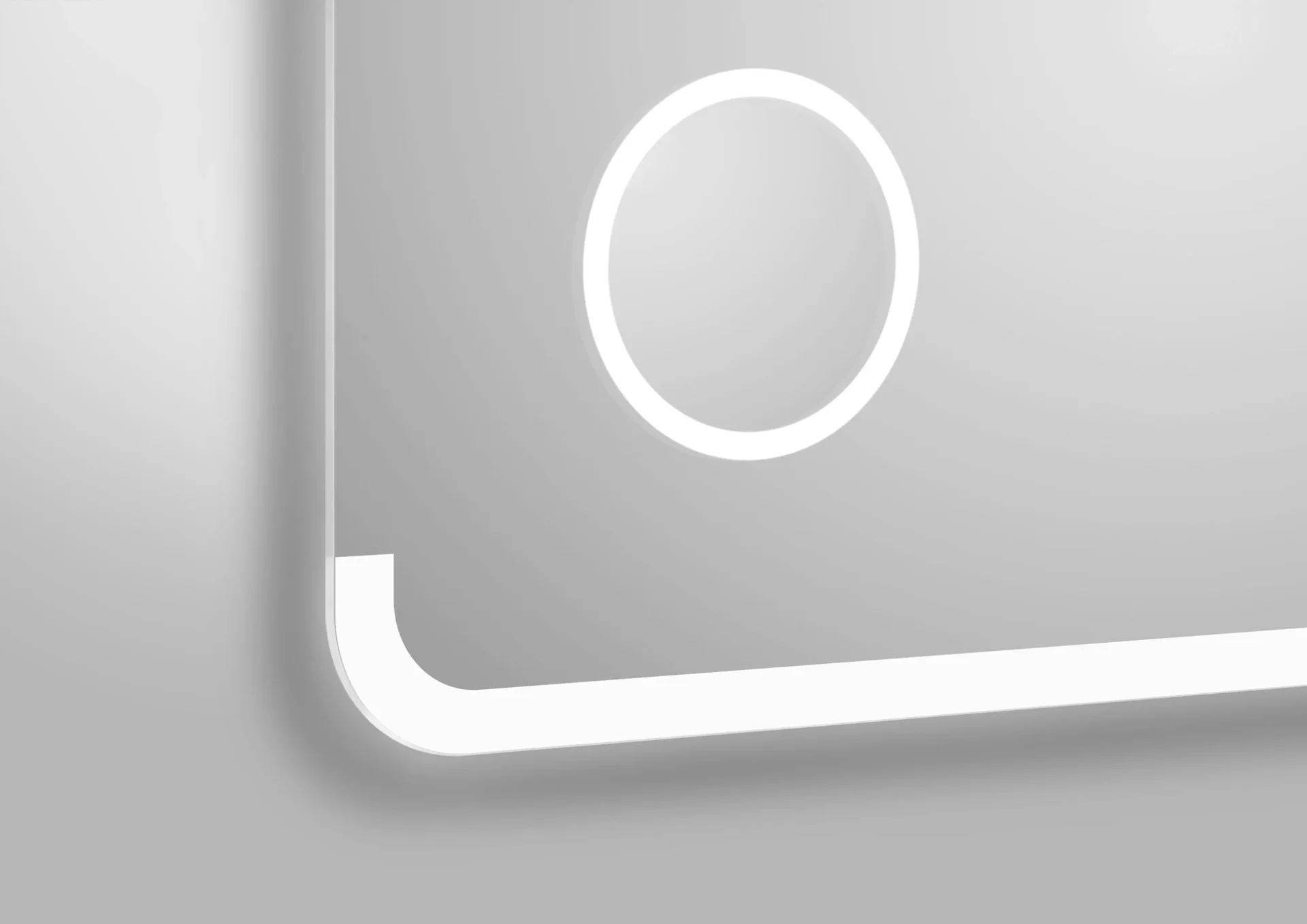 Badezimmerspiegel mit Beleuchtung, "Harmony" - 80 x 60 cm mit hinterleuchtetem Raumlicht - 3