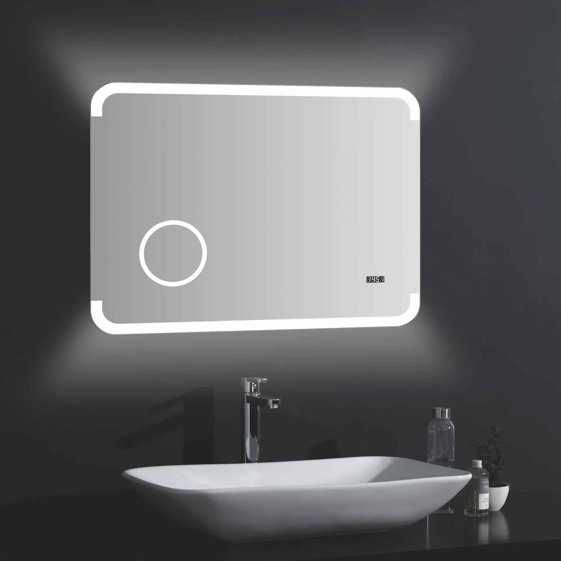 Badezimmerspiegel mit Beleuchtung, "Harmony" - 80 x 60 cm mit hinterleuchtetem Raumlicht - 4