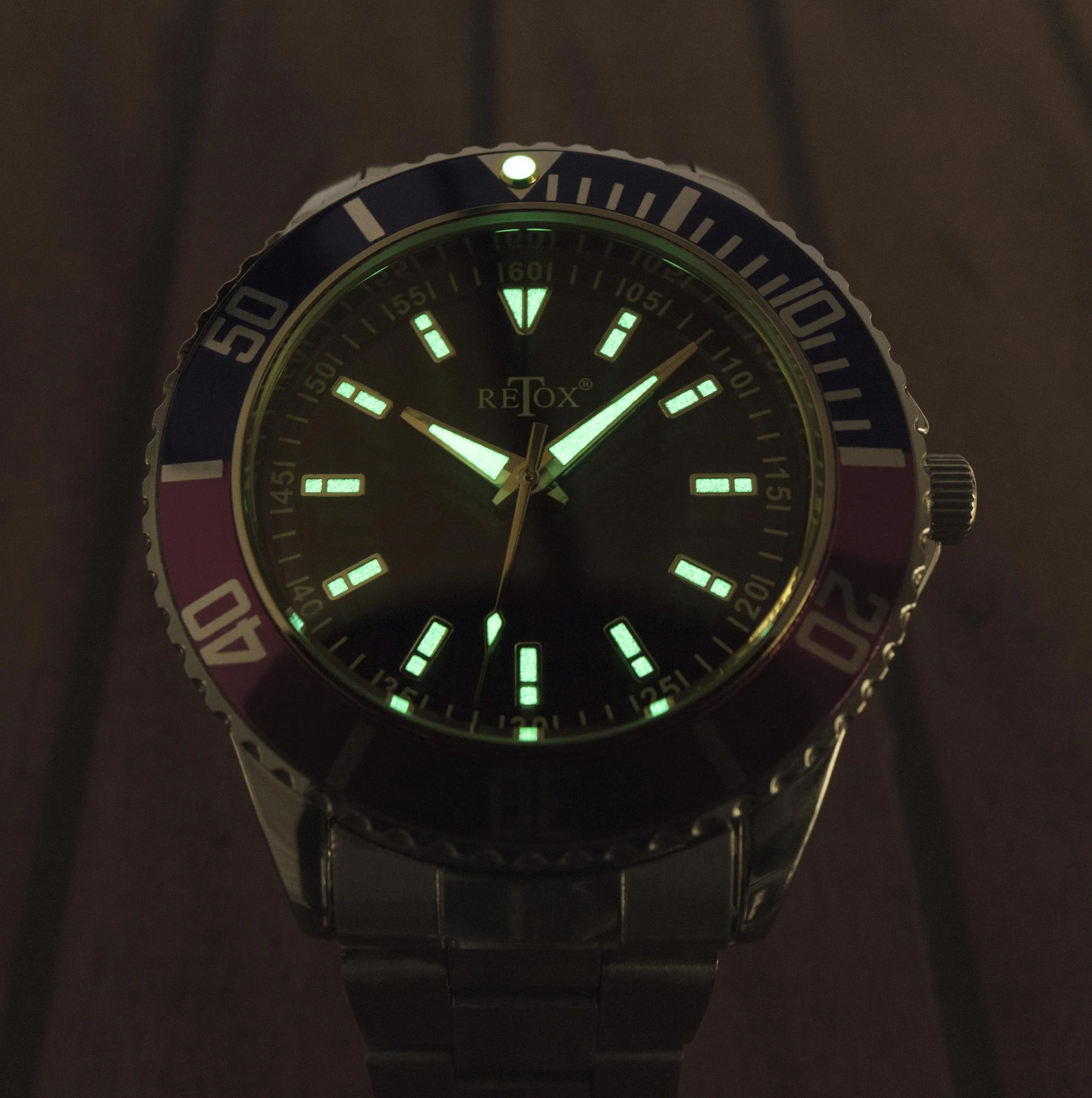 Herren-Armbanduhr, "Retox-Master" mit 2 farbiger Lünette und Edelstahlband, 3 bar wasserdicht - 8