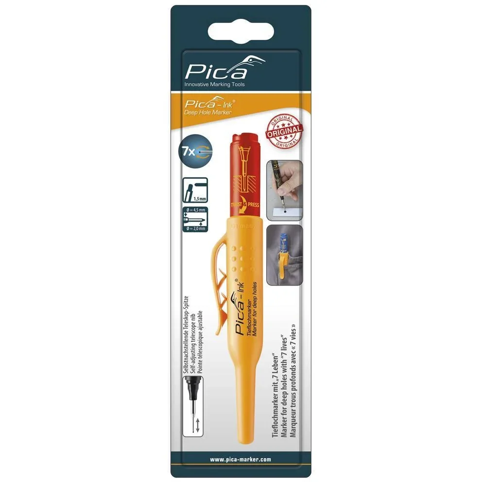 Markierstift blis 150/40 für tiefe Löcher - permanent - rot - 4