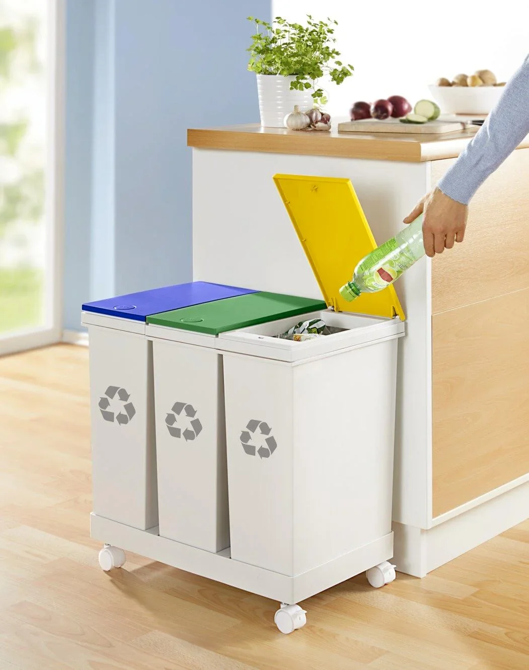 Mülltrenn-System "Genial", 3 Mülleimer, 53 x 33,5 x 52,5 cm - 2