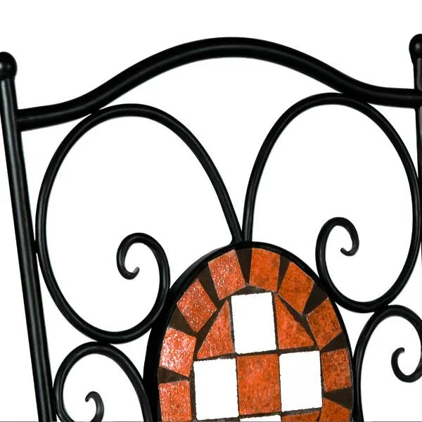 Mosaikstuhl GERNIKA mit Metallgestell und klappbarem 2er-Set - 2