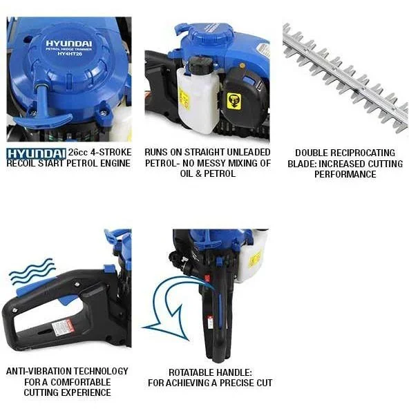 26cc Benzin-Heckenschere mit 4-Takt-Benzinmotor - 7