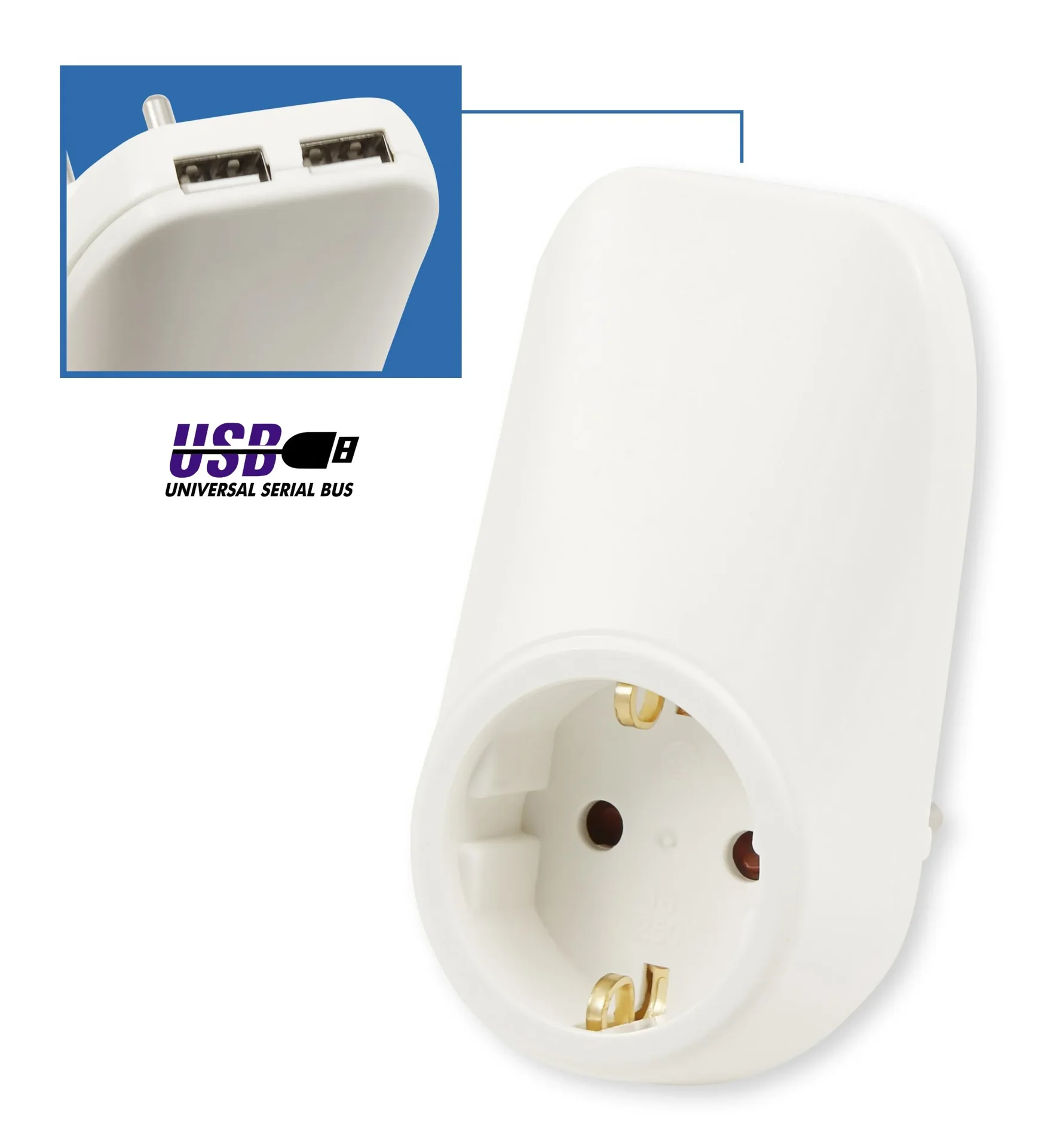 Steckdosen-Zwischenstecker 2x USB 2,1A - 0