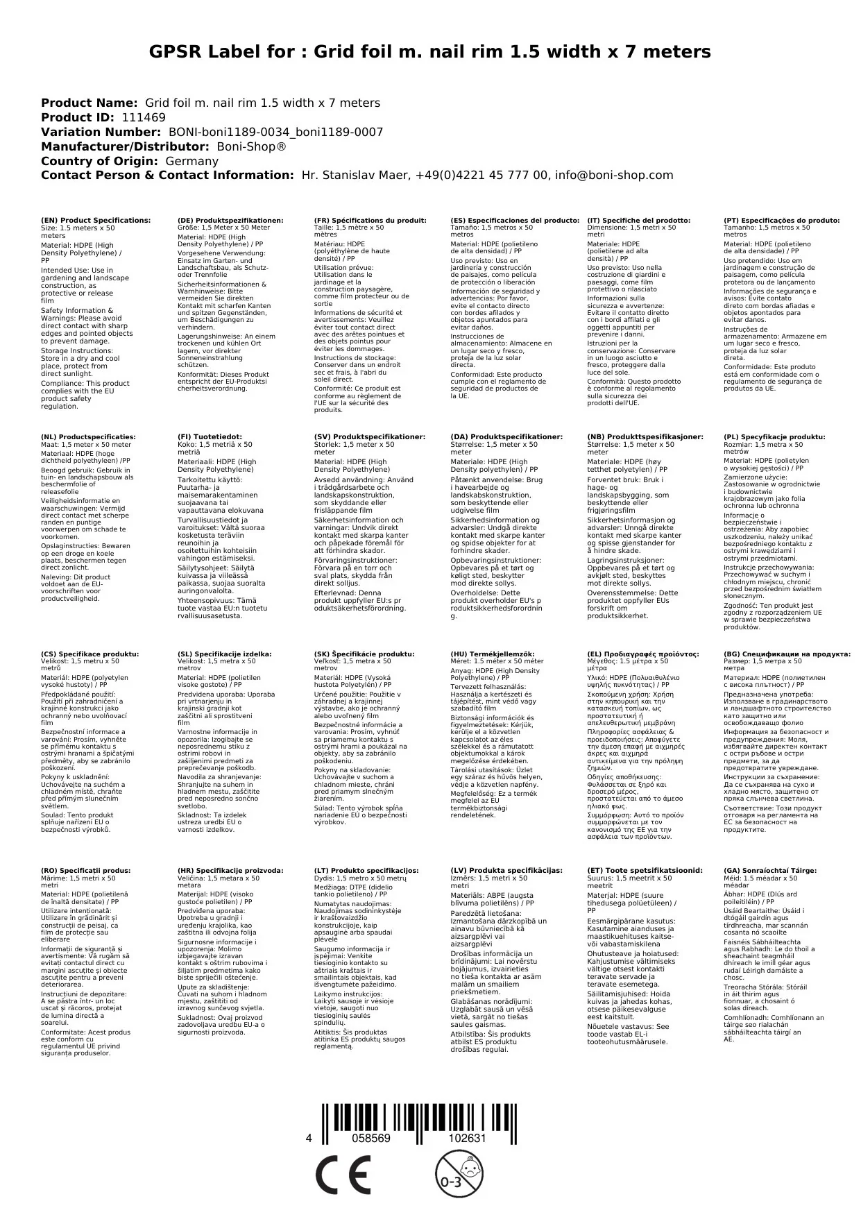 Gitterfolie m. Nagelrand 1,5 Breite x 7 Meter-4
