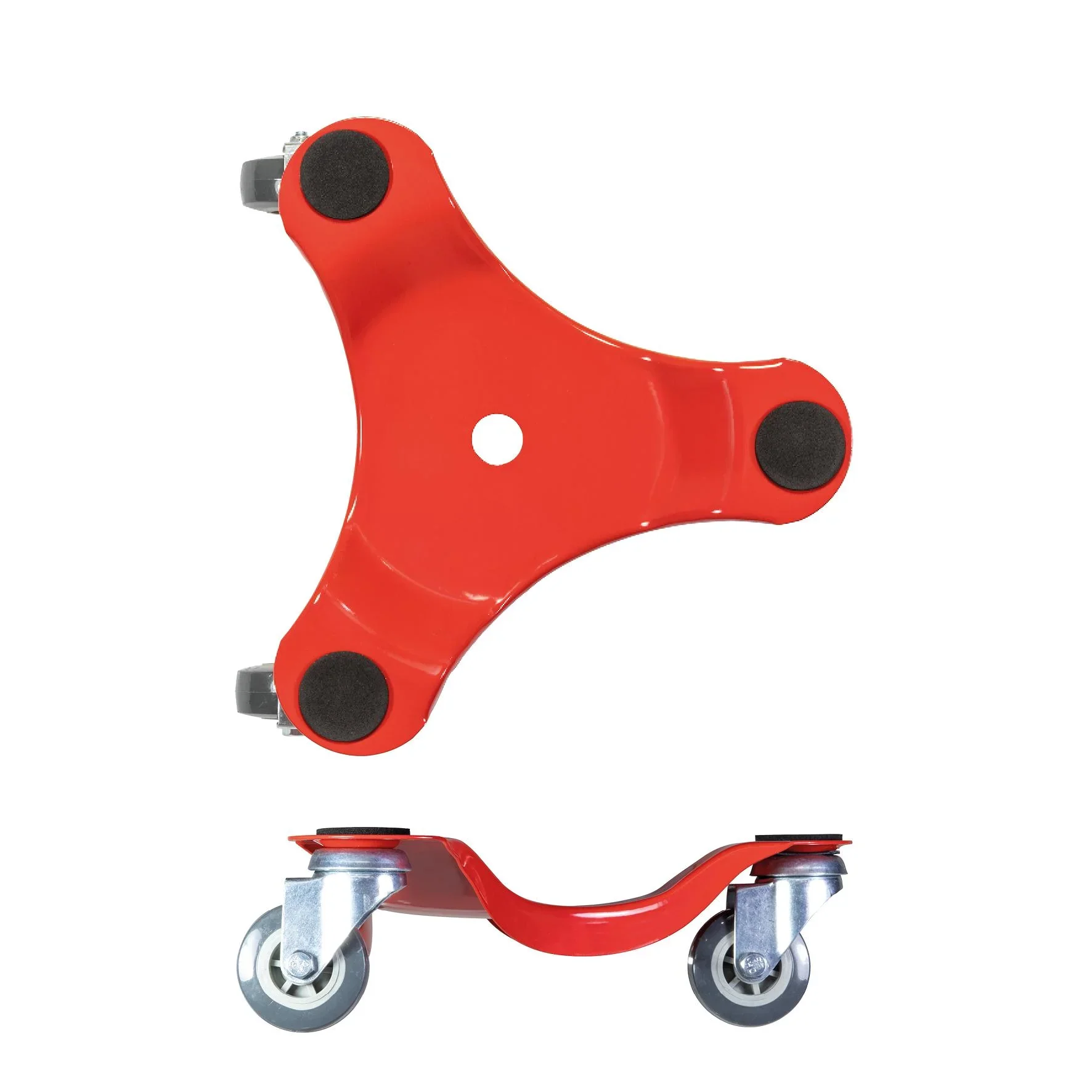 Transporthilfe MM 1196, 25 x 25 x 7,5 mm, softe Rollen Ø 50 mm, Stahl beschichtet, rot, Tragkraft 100 kg - 6