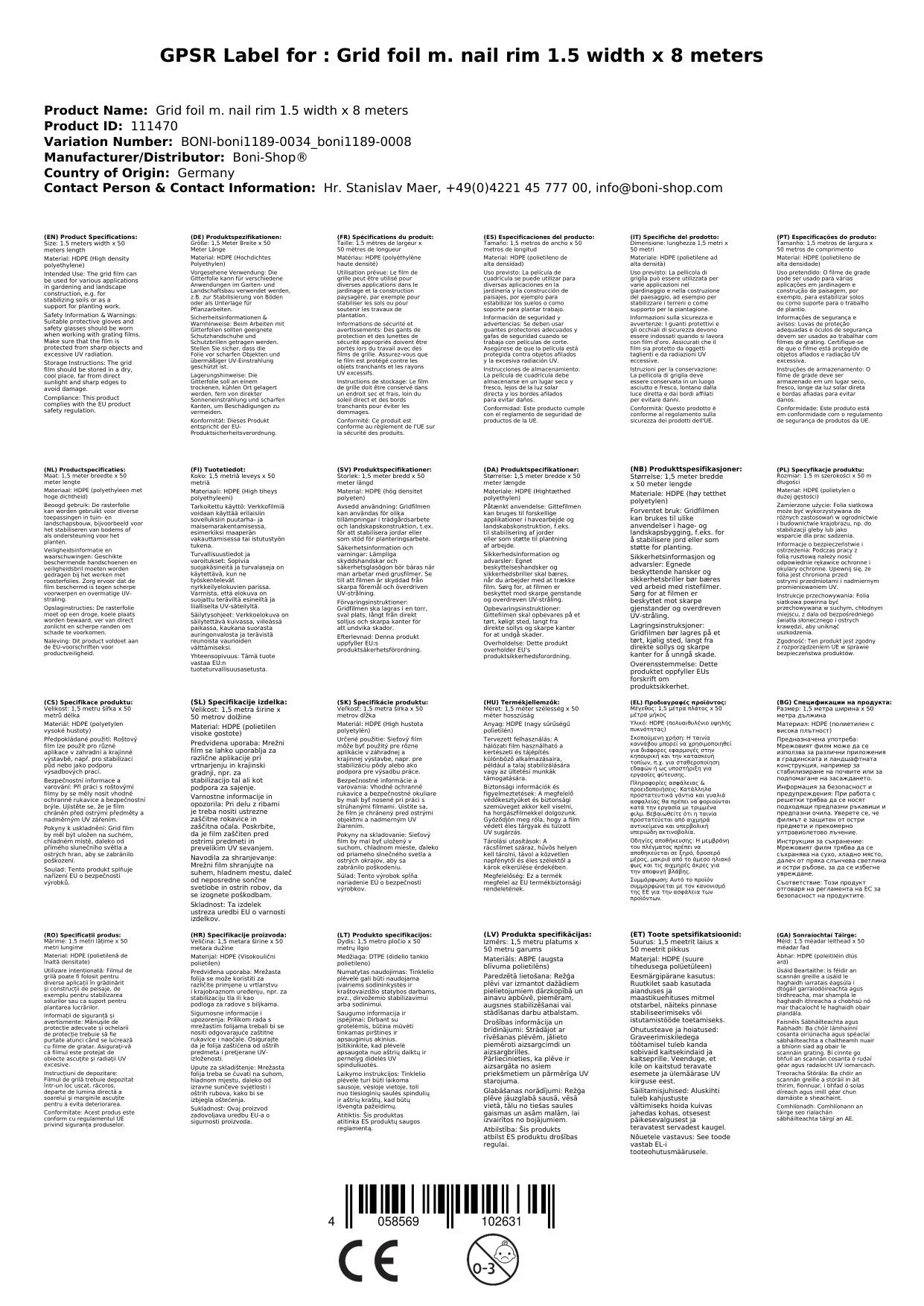 Gitterfolie m. Nagelrand 1,5 Breite x 8 Meter-4