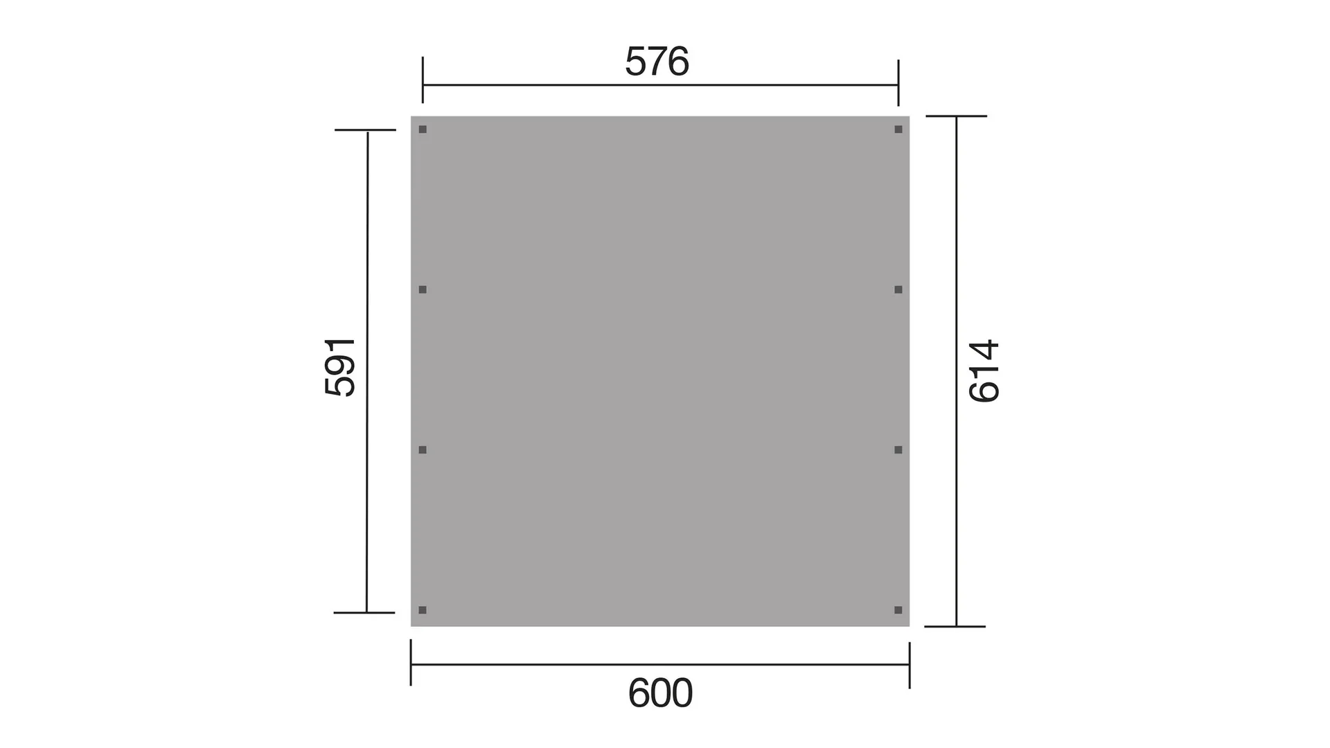 Doppelcarport 609 Gr. 1, 600 x 614 x 240 cm, kesseldruckimprägniert mit Trapezblech-Dach - 1