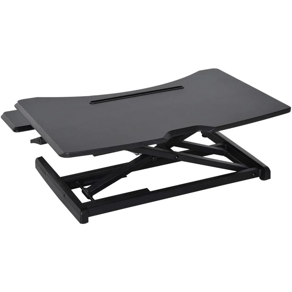 Höhenverstellbar Sitz-Steh-Schreibtisch Stehschreibtisch Schwarz L76 x B68 x H(12,5-42) cm - 4