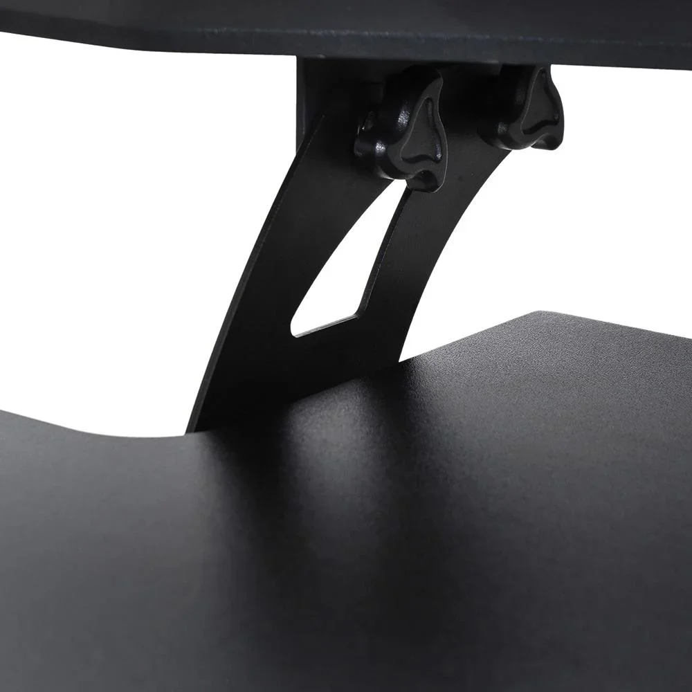 Höhenverstellbar Sitz-Steh-Schreibtisch Stehschreibtisch Schwarz L76 x B68 x H(12,5-42) cm - 6