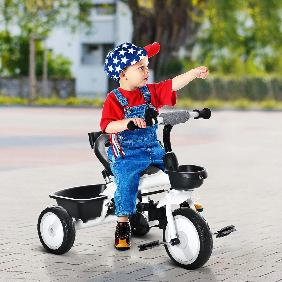 2 in 1 Dreirad Kinderwagen 100 cm x 48 cm x 106 cm - 1