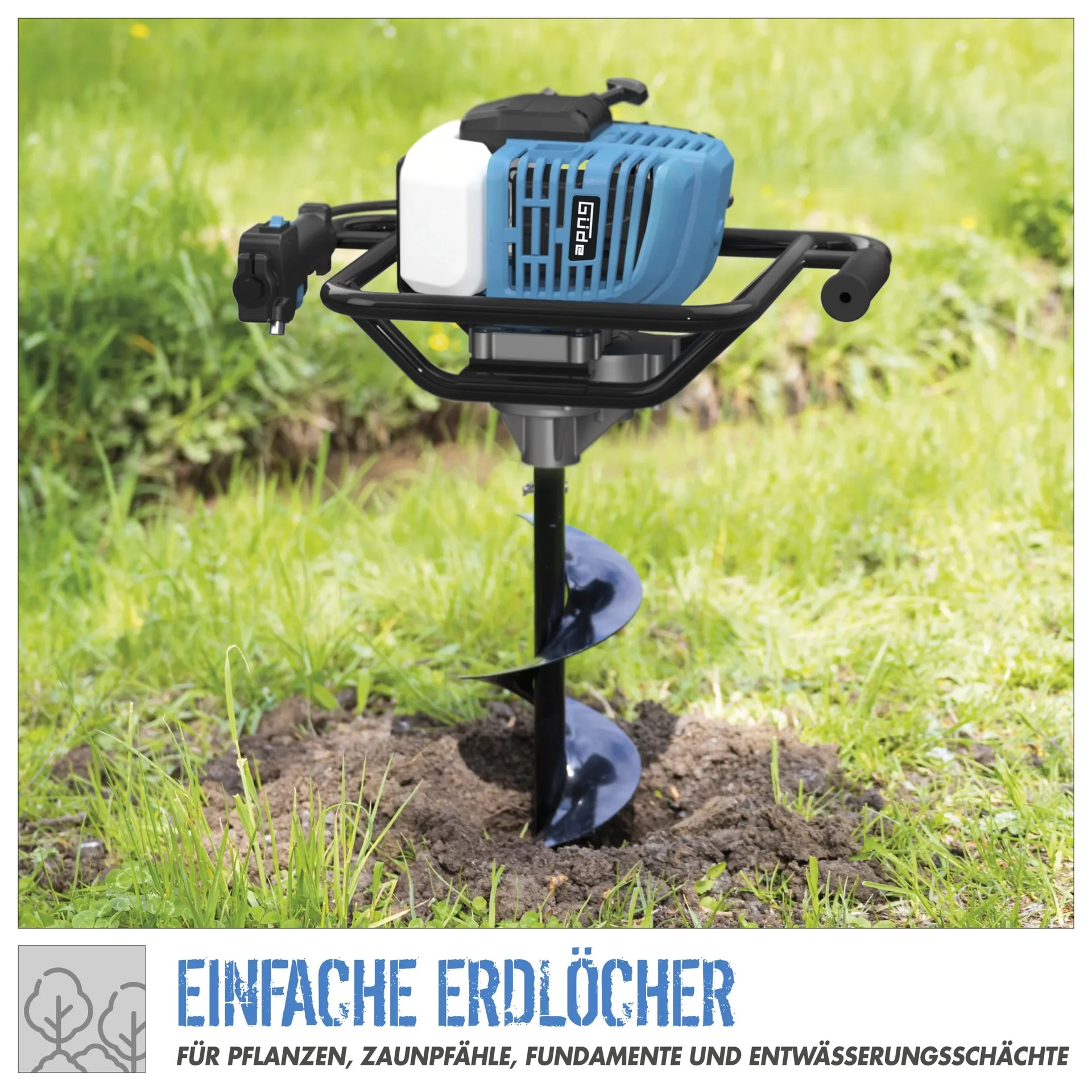 Benzin-Erdbohrer GE 1450.1 - 2,0 PS mit 3 Bohrern - 1