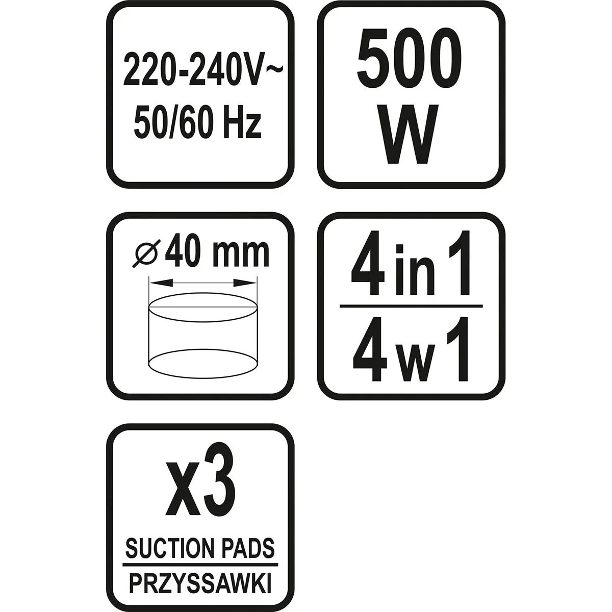 LUND Smoothie Mixer - 500W - 240V - 14x14x34,5cm (Länge x Breite x Höhe) mit 2 Flaschen - 4