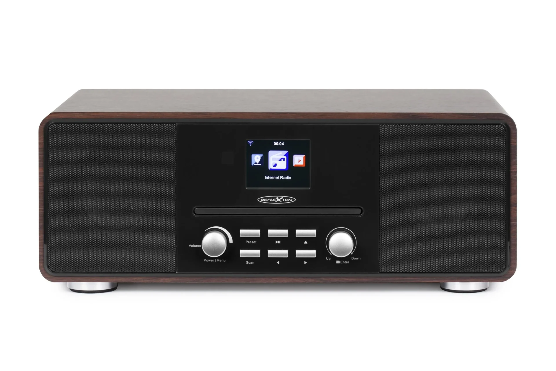 Design Internet/DAB+/UKW-Radio mit Bluetooth, CD, AuxIn, Encoding, holzfarben, HRA19INT/WD - 0