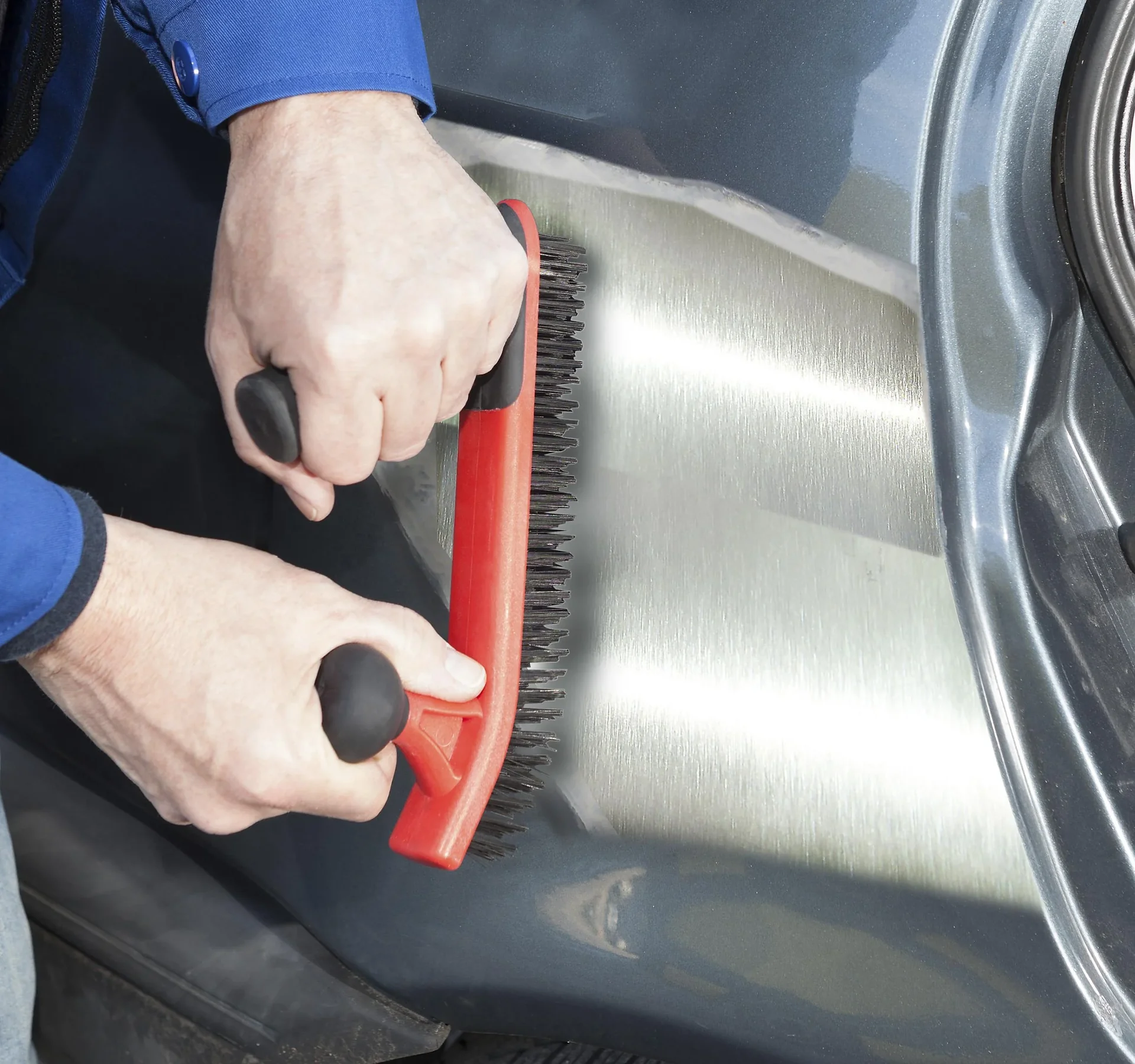 Karosserie Stahlbürste mit 2 Komponenten Soft-Touch Griff - 0