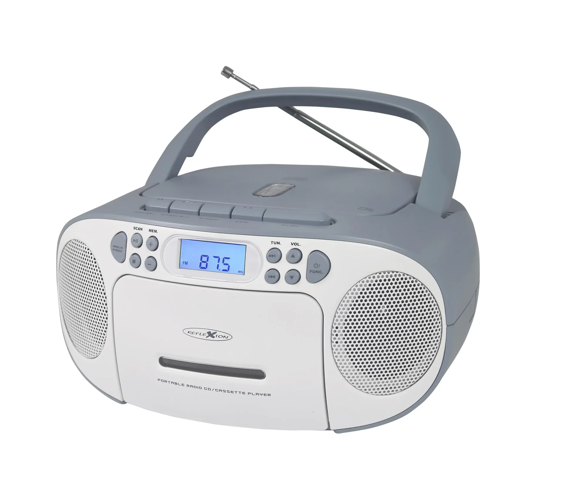 CD Radio Boombox mit UKW-Radio, CD, Kassette und AUX-IN, blau - 0