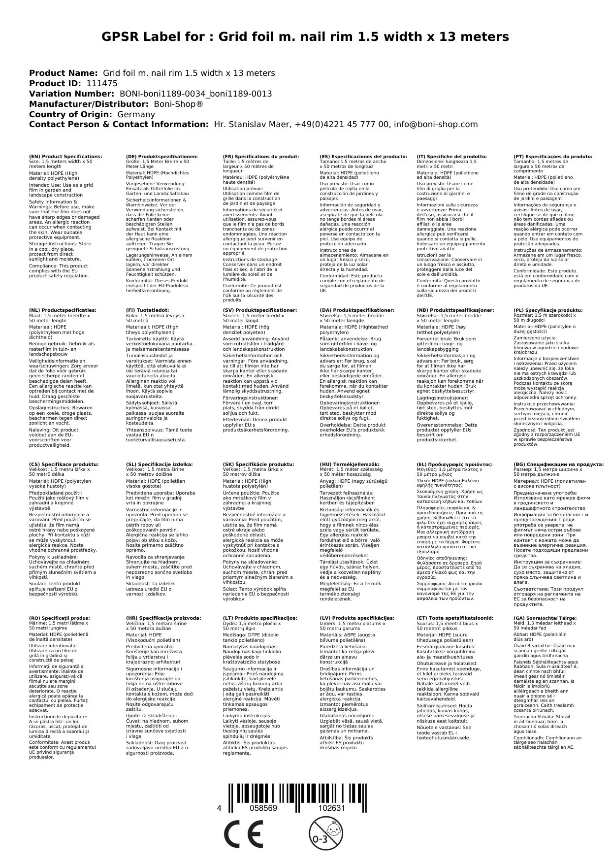 Gitterfolie m. Nagelrand 1,5 Breite x 13 Meter-4
