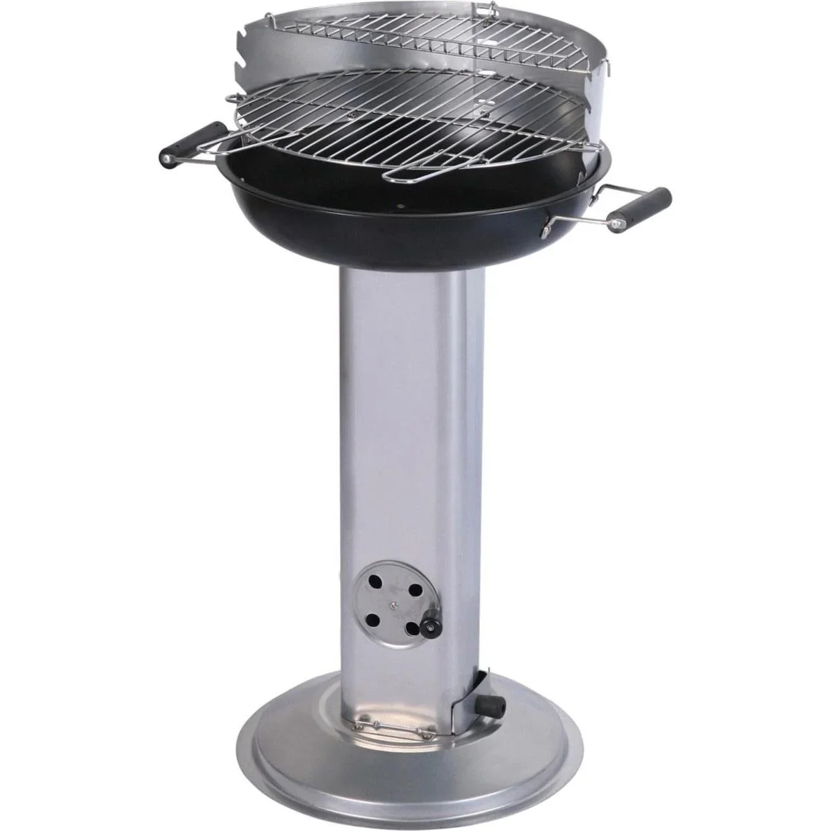 Vargan Edelstahl Luxus-Holzkohlegrill mit Gestell - 83 cm - 38x38 cm Grillfläche - 0