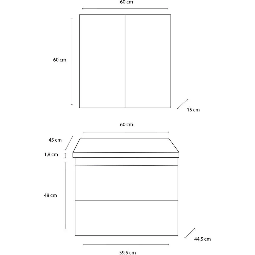 Badezimmermöbel Style 60cm links - Mat Weiss - 1