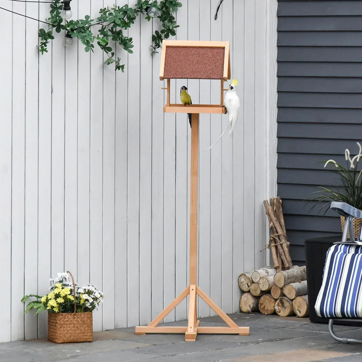 Vogelfutterhaus - Holz - Bitumendach - 55 x 55 x 14 cm - 1