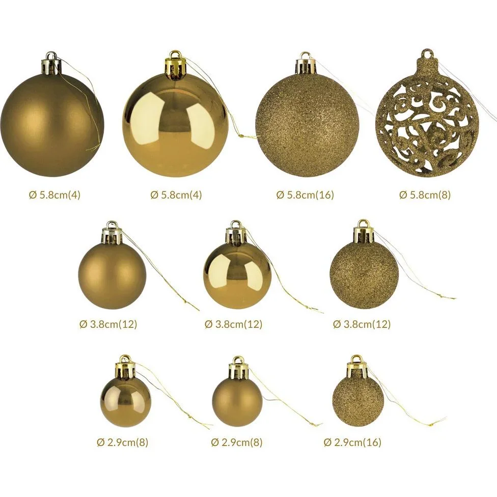 Weihnachtskugeln - Christbaumschmuck - Gold 100 Stk. - 4