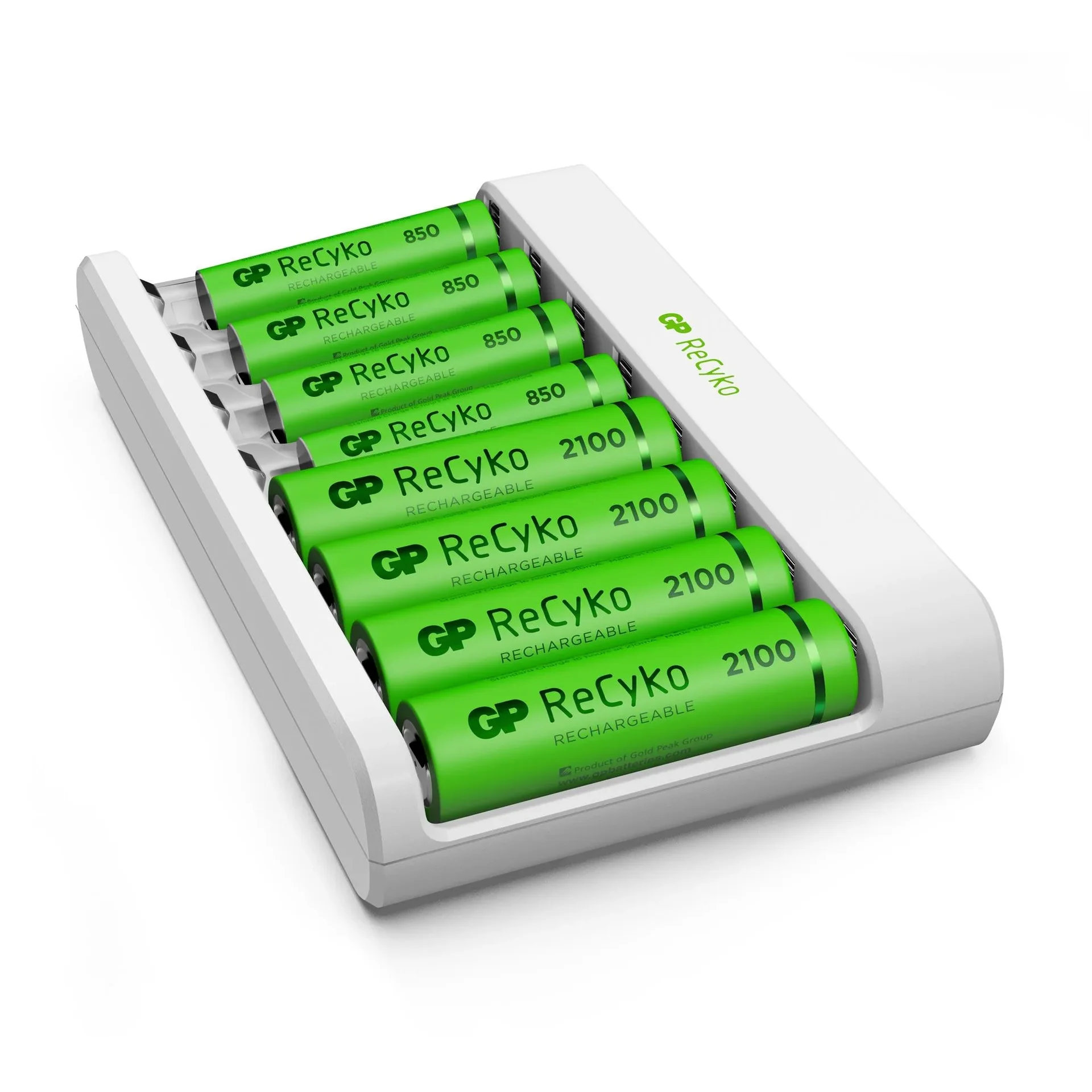 USB Ladegerät für 8 AA/AAA NiMH Akkus inkl. 4 ReCyko Mignon Akkus 2100 mAh + 4 ReCyko Micro Akkus 850 mAh - 3