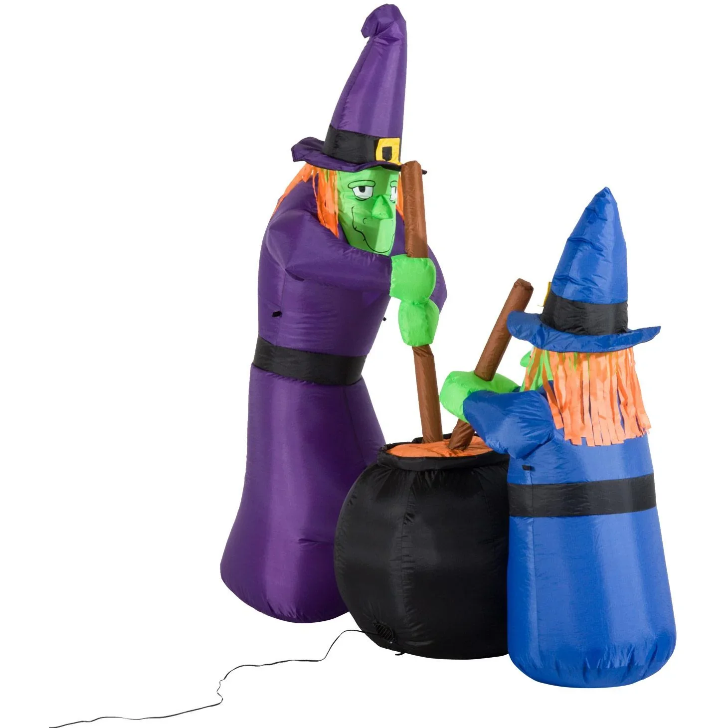 Aufblasbare Hexen Höhe: 1,8m Halloween Deko mit LED - 0