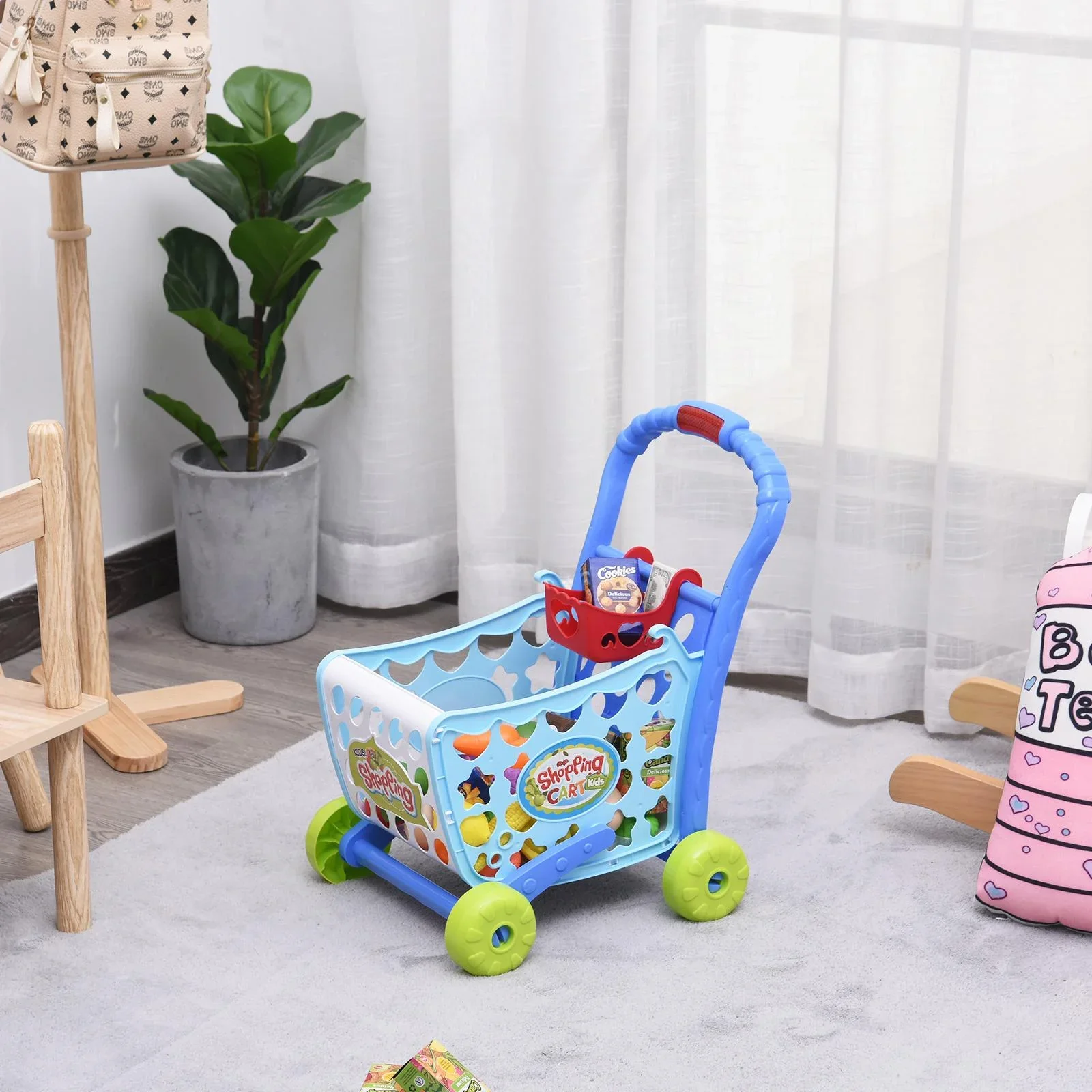 Kinder Einkaufswagen mit Zubehör - 1